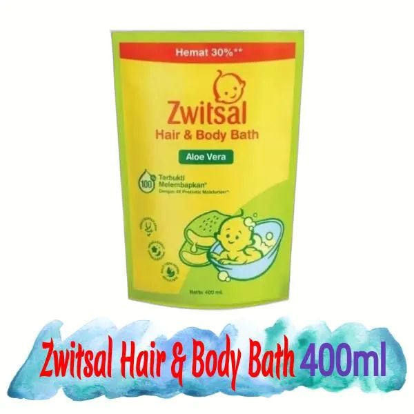 Zwitsal Hair & Body Bath Aloe Vera 400 ml Pouch