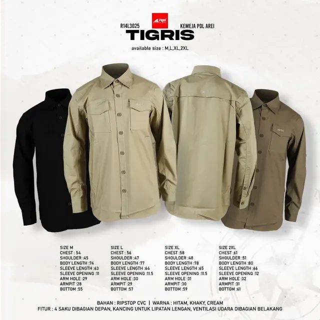 Kemeja Panjang Pria Tigris Arei Outdoorgear