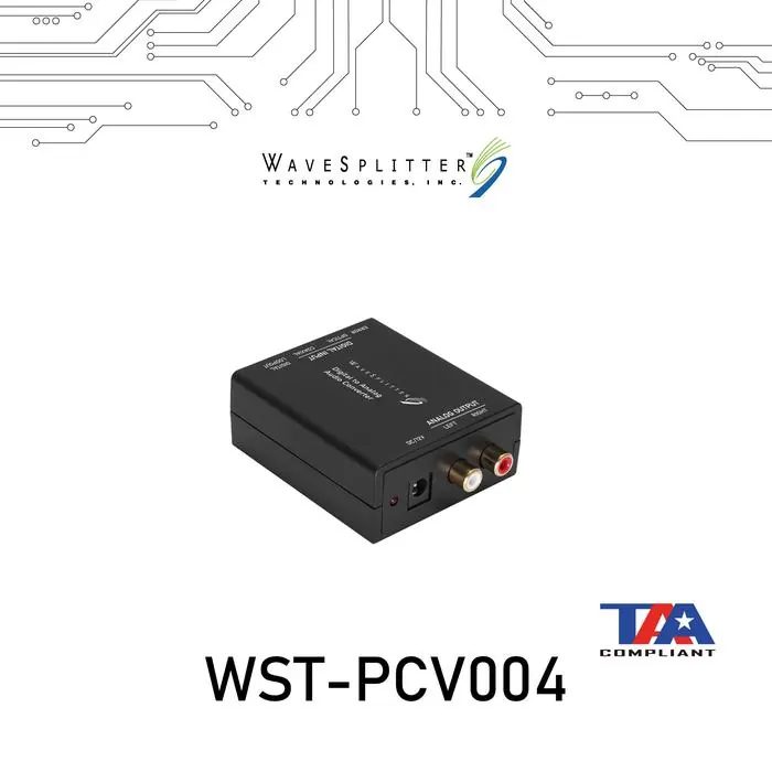 Wavesplitter WST-PCV004 Konverter Digital ke Analog Audio Optik/Coaxial ke RCA DAC TAA