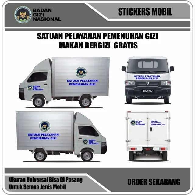 Stiker Mobil Box Makan Bergizi Gratis BGN MBG