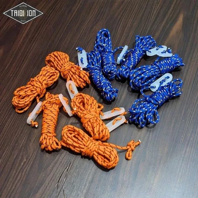 Paket 5 Tali Prusik 3MM + Stopper Guyline untuk Tenda dan Flysheet Panjang 3 Meter