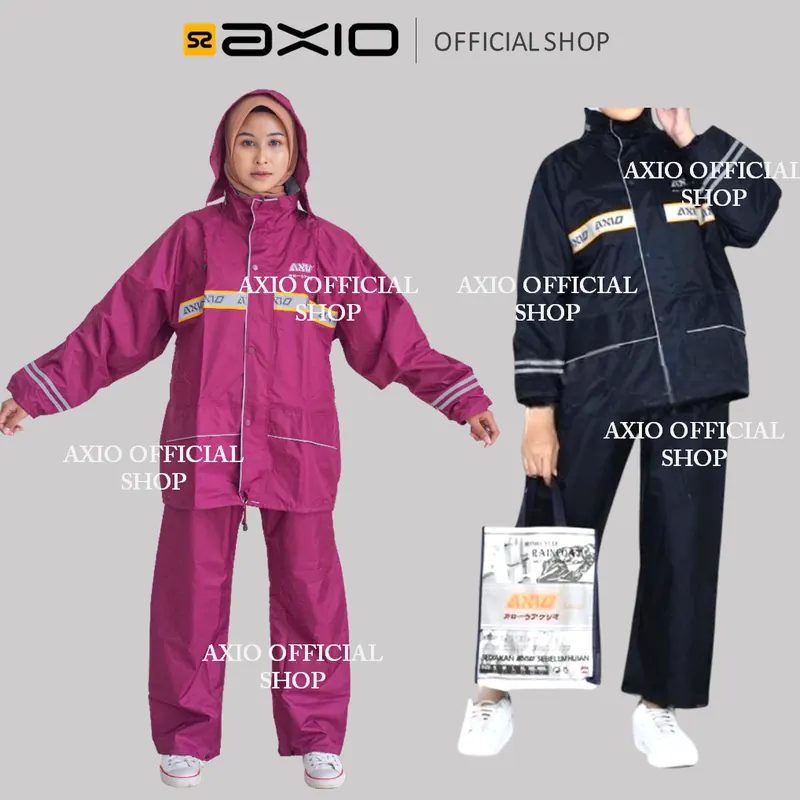 Jas Hujan Pria Axio Original Bahan Lebih Tebal dan Halus Anti Rembes Series 882