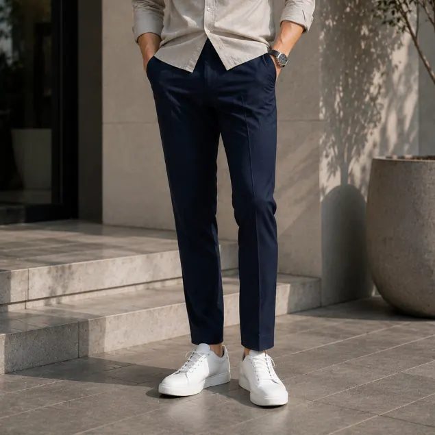 GHUFFRIND - Celana Bahan Slimfit Pria Semi Woll Premium, Stylish, Stretch, Elegan dan