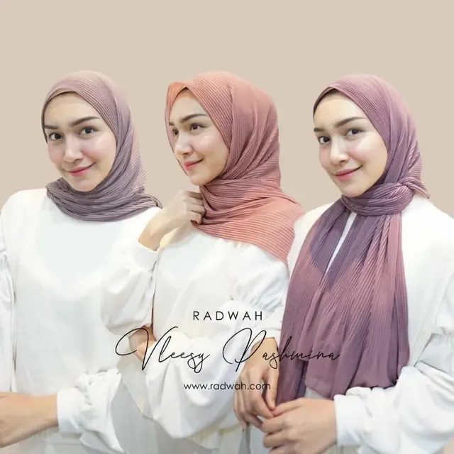 ‼ Vlessy Pashmina Plisket Hijab Jilbab Wanita by Radwah Original