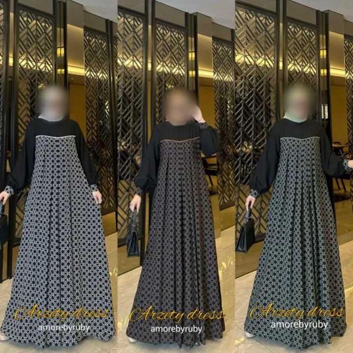 Beena Basic Gamis Model Amore BY Ruby Motif Kekinian Simple Elegant Kasual