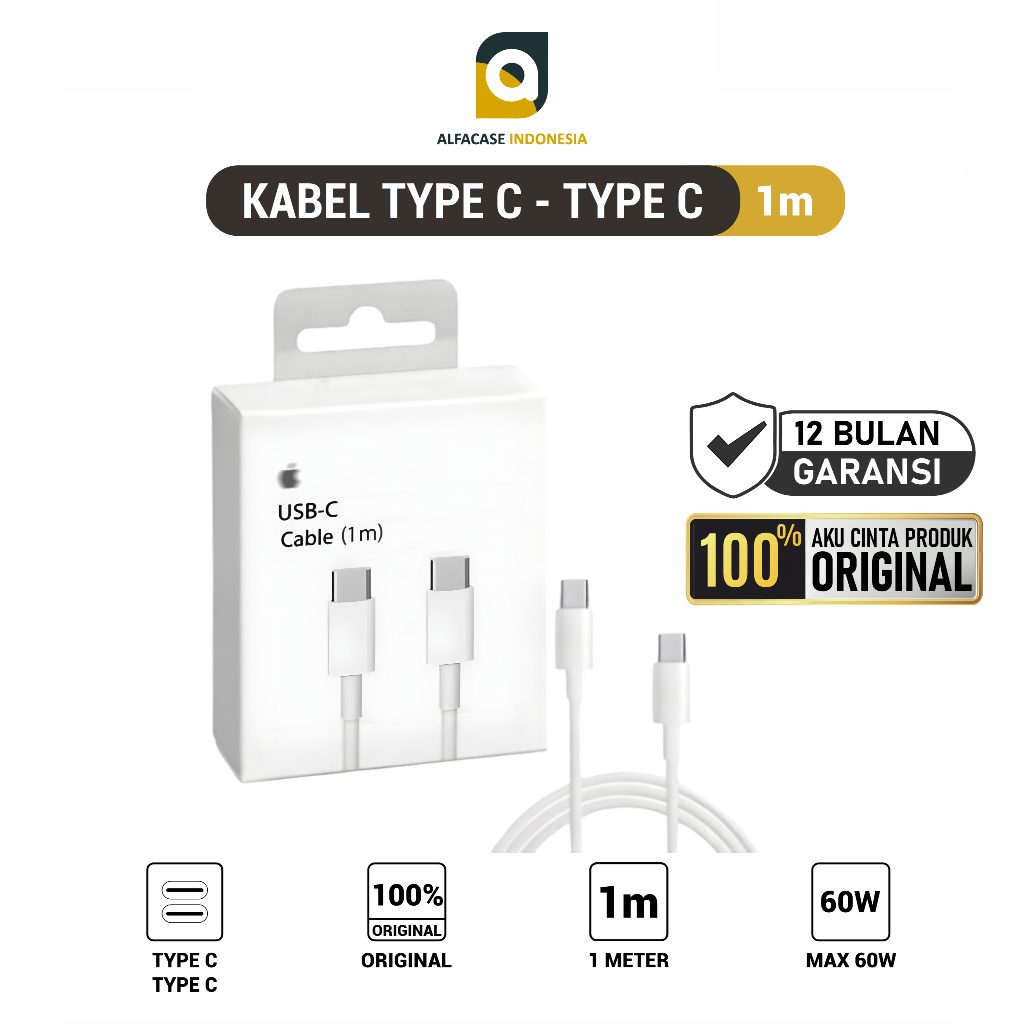 ALFACASE Kabel USB Type C to C - iPhone C To C