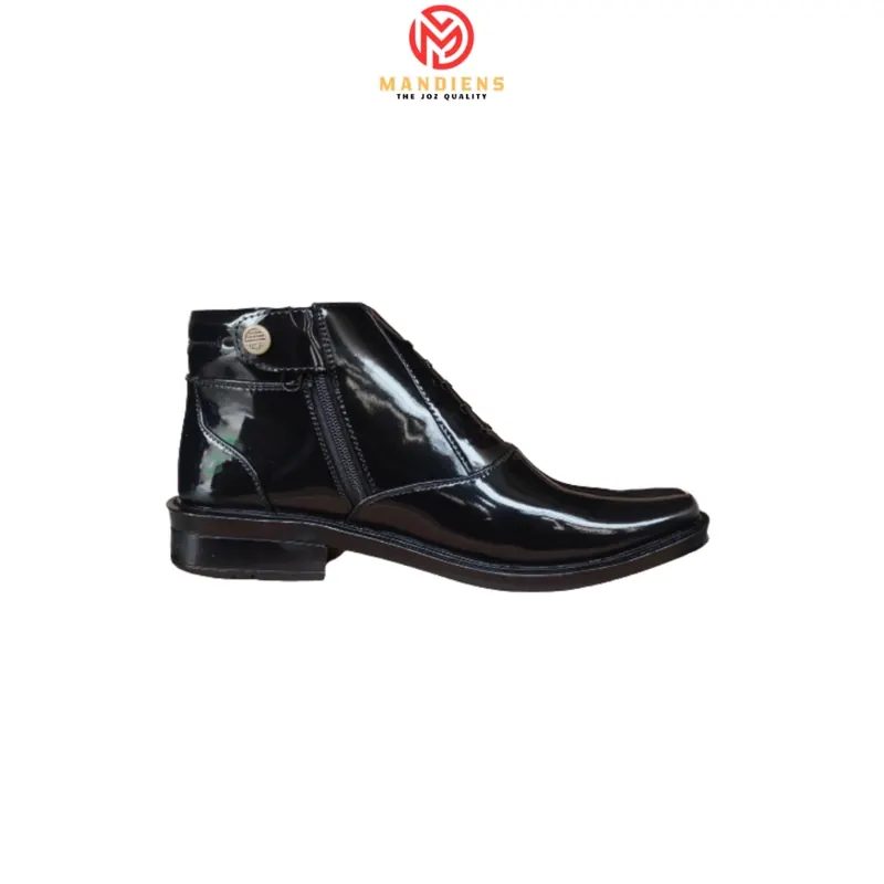 Mandiens MD03 Sepatu Pdh Tni Polri Hitam Kilap Pantofel Pria Oxford Bahan Sintetis Antislip