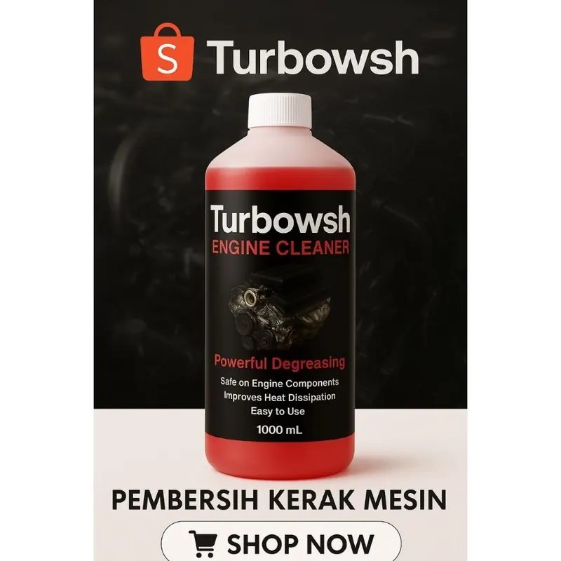 Pembersih Kerak Mesin Motor Turbowsh 1L Free Botol Spray