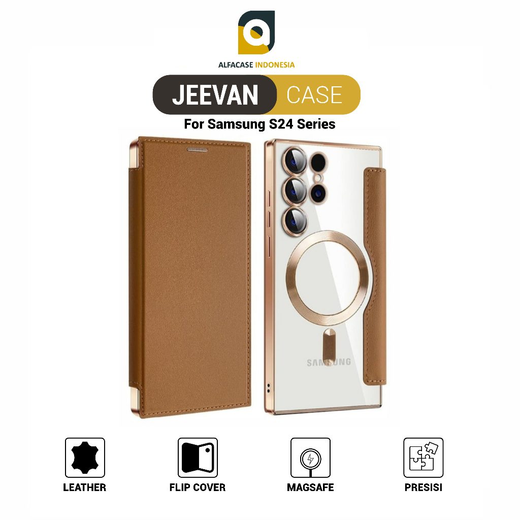 ALFACASE Flip Cover Back Clear Samsung S24 Plus Fe Ultra - Casing S Series - Jeevan Case
