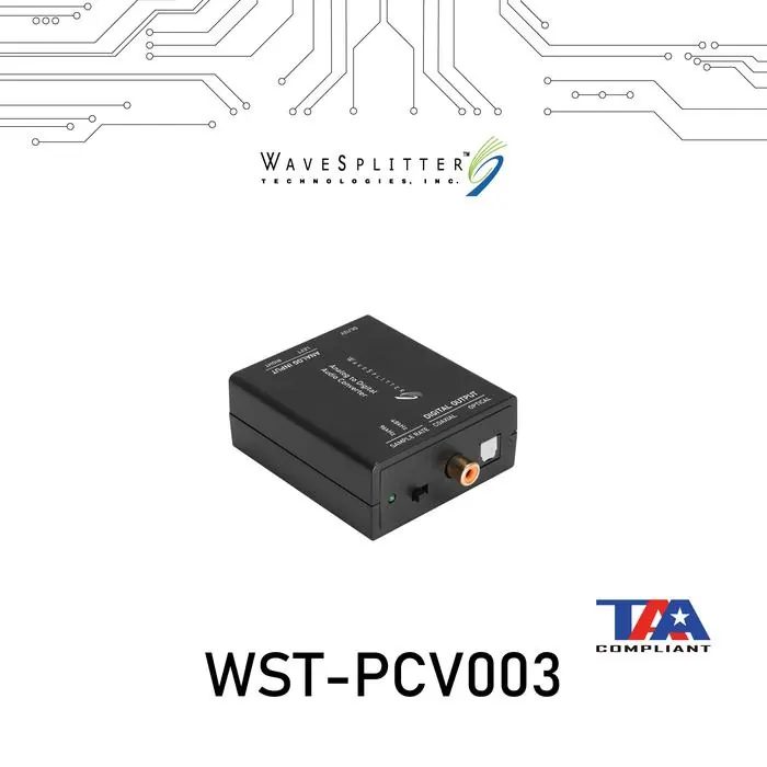 Wavesplitter Konverter Audio Analog ke Digital WST-PCV003 RCA ke Optical Coaxial Plug &