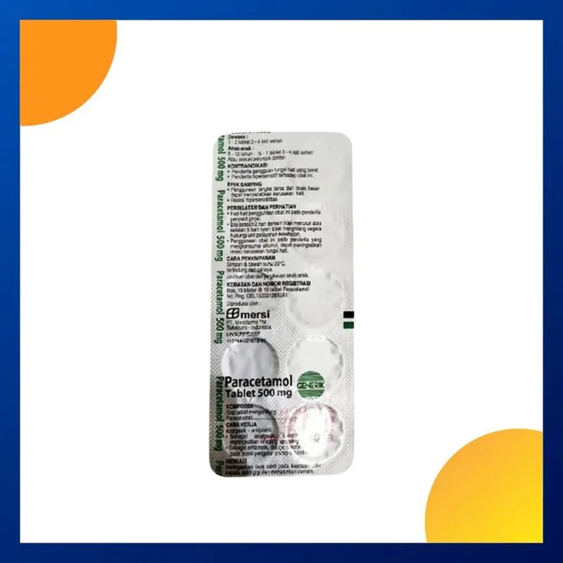 PARACETAMOL GENERIK_005 500 MG 1 AMPLOP @ 1 BLISTER @ 10 TABLET