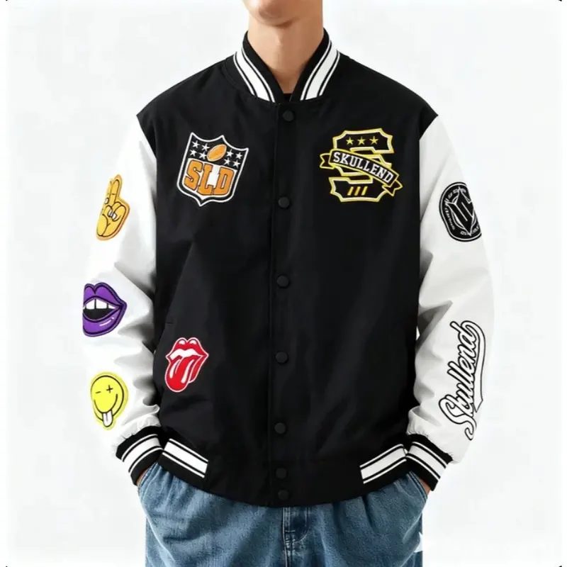 SKULLEND Jacket Baseball Varsity Bomber Full Bordir