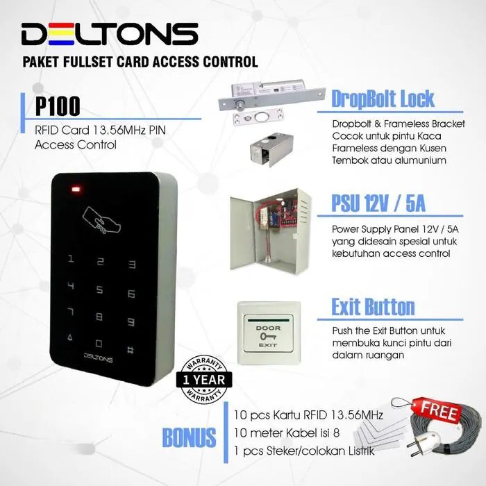 Paket Akses Smart Lock Door Access Control RFID Card eMoney Dropbolt