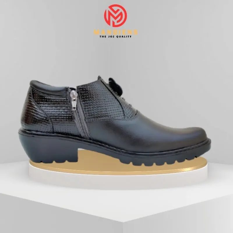 MANDIENS Sepatu Kulit Asli Medali K177FT - Sepatu Kulit Pdh Tni Polri Jenggel Gaya Koboi