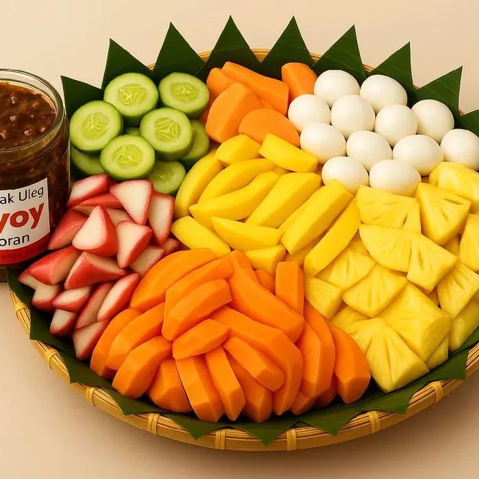 Rujak segar + Bumbu Honje Bu Iyoy = Kombo ngangenin!