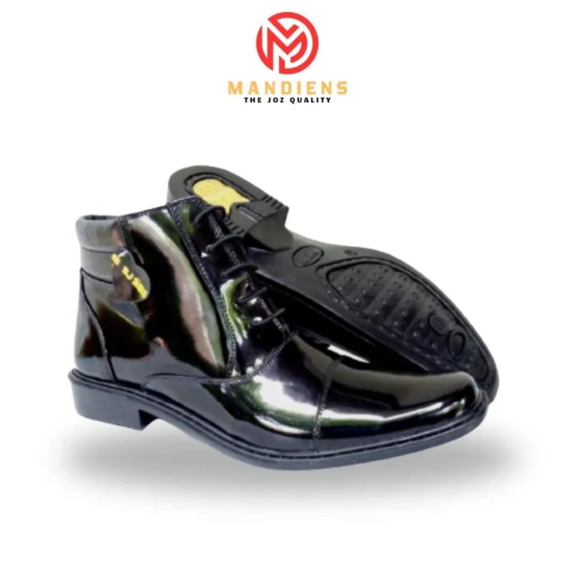 Sepatu Boots Pdh Kulit Asli Original Medali BJ253 - Sepatu Pria Dinas Pdh TNI Polri Satpam Kantor
