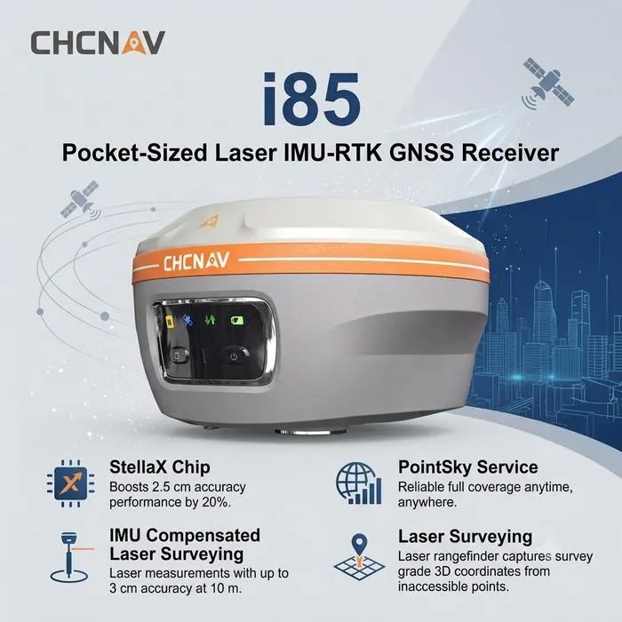 CHCNAV i85 Pocket-Sized Laser IMU-RTK GNSS Receiver