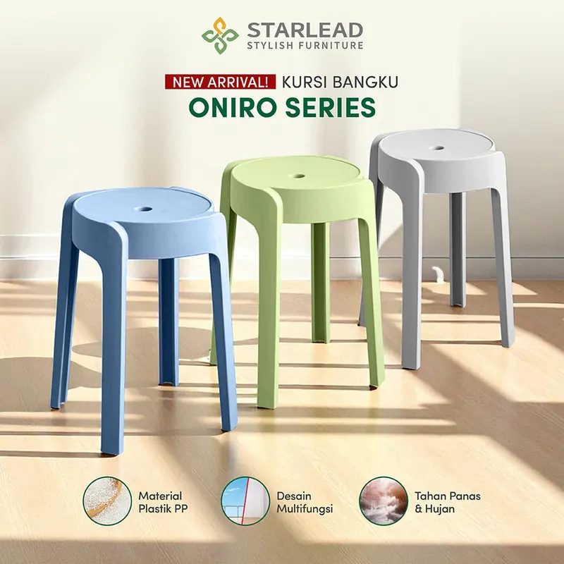 STARLEAD Kursi Bangku Makan Plastik Oniro Series