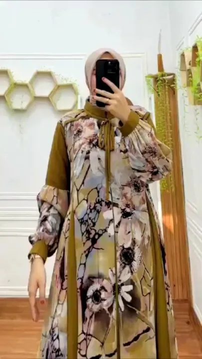 Beena Basic Gamis Belinda Dress Motif Cantik
