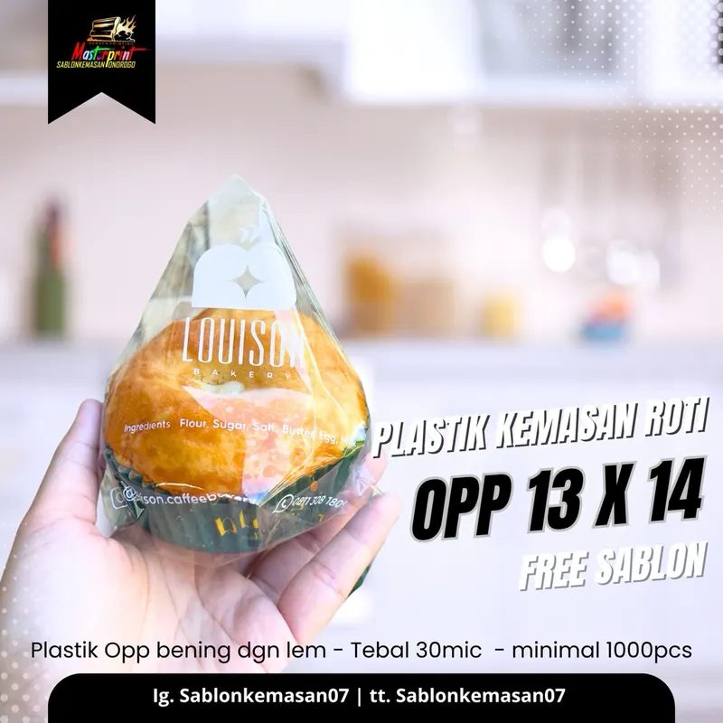 Sablon Plastik Opp Roti Ukuran 13x14 30mic 1000pcs kemasan