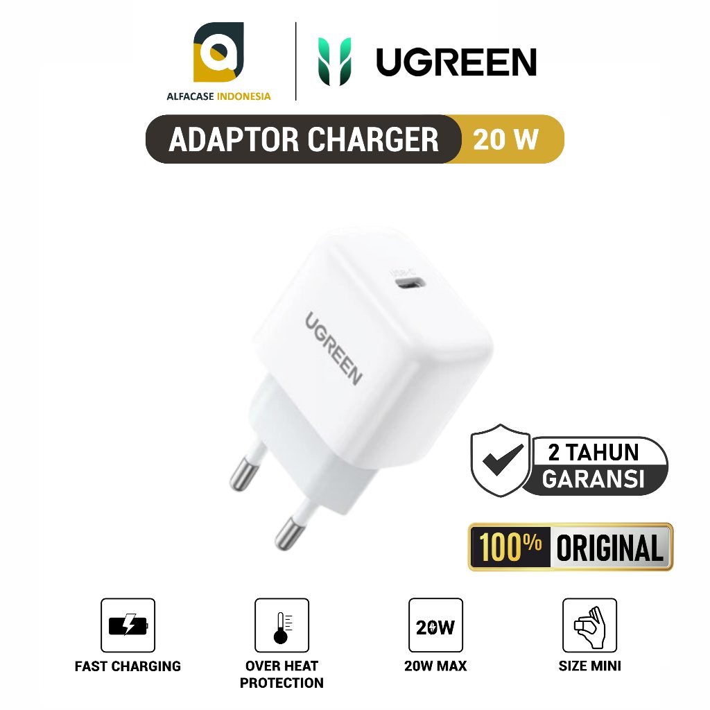 UGREEN Adaptor Charger 20W USB-C - ALFACASE