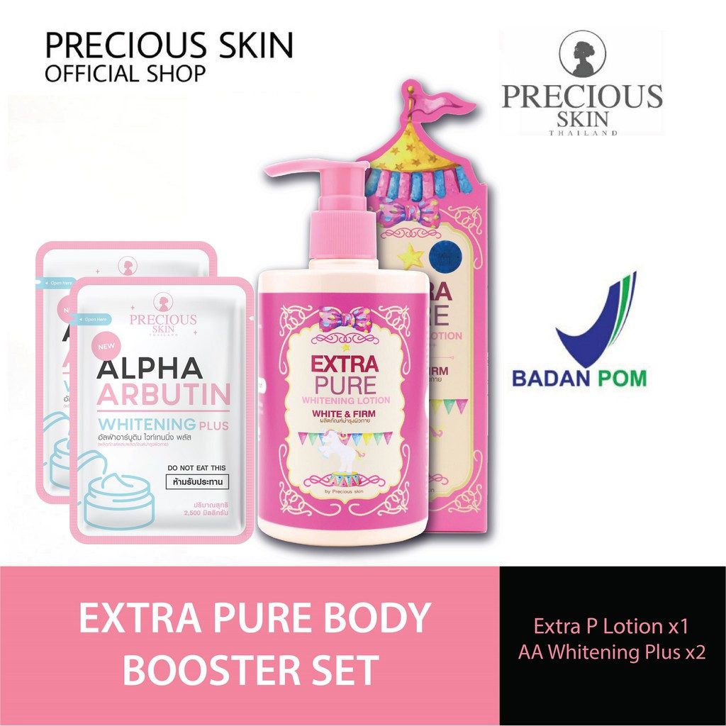 Precious Skin Thailand Extra Pure Gluta Booster Set / Set Pemutih / Body Lotion / Badan