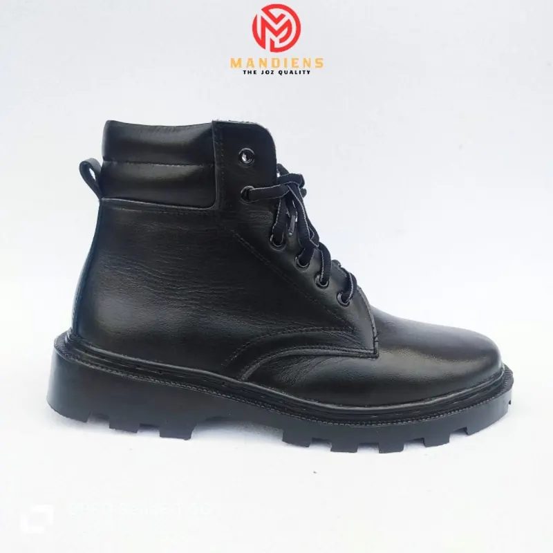 Mandiens Sepatu Boots Pria Kulit PDH TNI POLRI SECURITY MD07 Sol Radial
