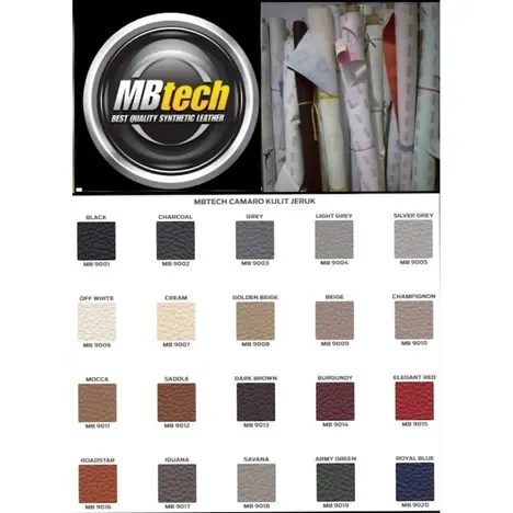 Kulit jok MBtech camaro polos / Bungkus asli MB tech motif jeruk lembaran