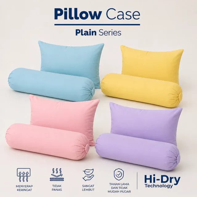 Sarung Bantal & Guling Polos / Plain - Makersleep