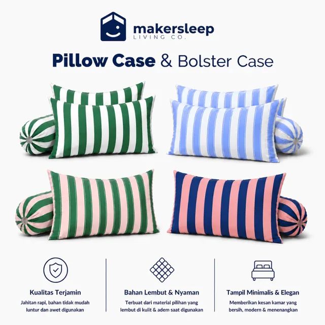 Sarung Bantal & Guling Stripe / Pinterest - Makersleep