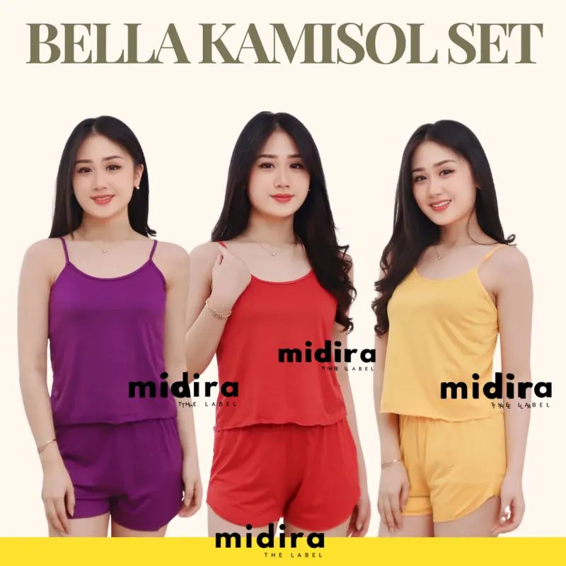 Bella Set Kamisol Piyama Tanktop Celana Pendek Korea Allsize Big Size