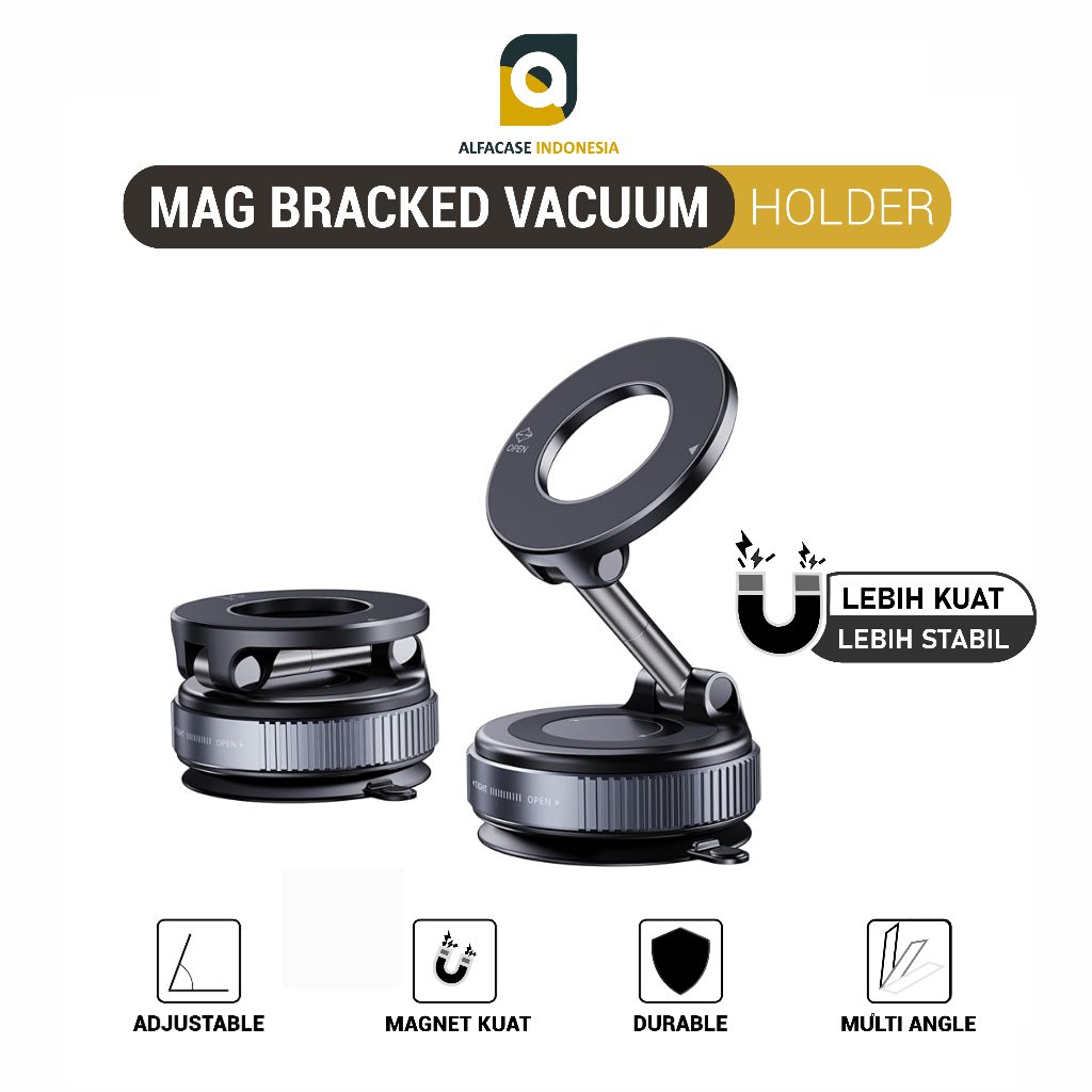 ALFACASE Magnetic Bracket Vacuum - Holder Magsafe Adjustable - Penyangga Handphone