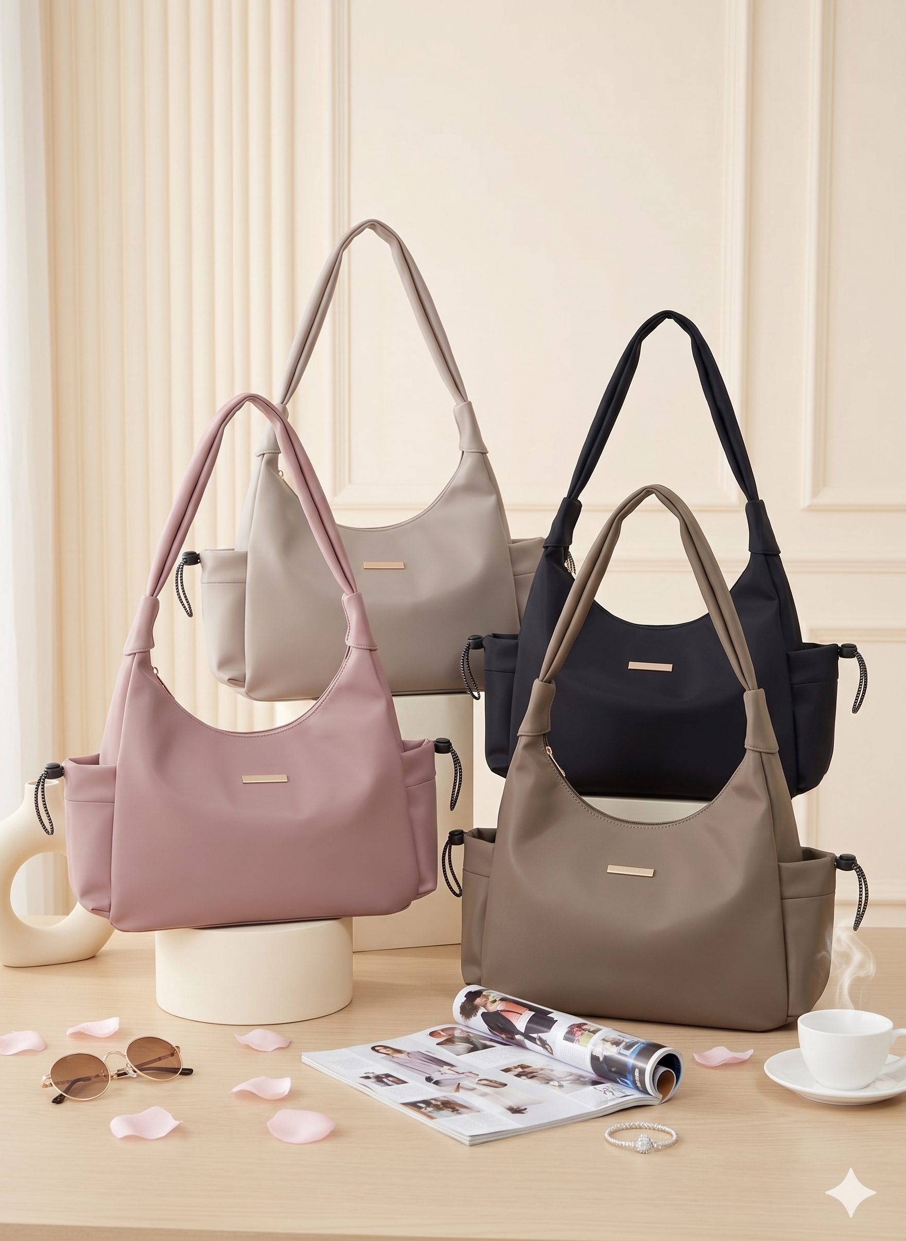 TIARA Shoulderbag | Tas Bahu Totte Shoulderbag Wanita Simple Kasual Bahan Nilon Anti air Waterproof