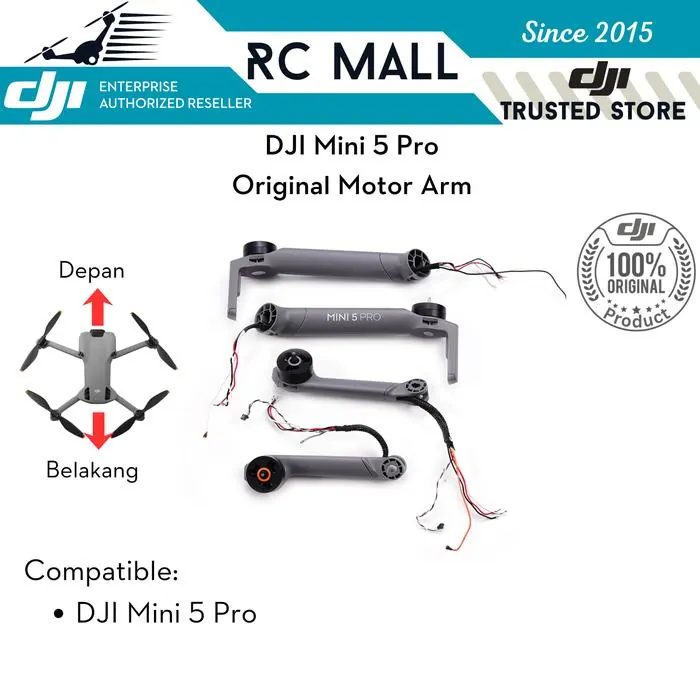 Motor Arm Kaki DJI Mini 5 Pro Dinamo Lengan Depan Belakang Kiri Kanan Landing Gear Drone