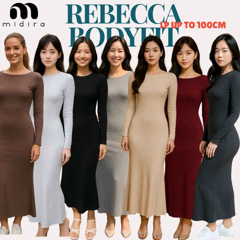 Rebecca Bodyfit Longdress Bodycon Hijab Friendly Pas Body