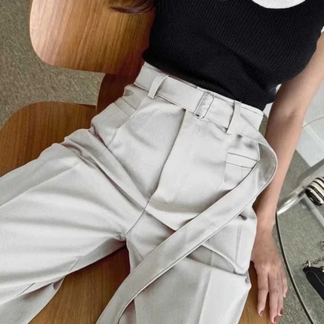 OBI PANTS - Celana Highwaist Trousers Loose - Kulot Wanita Formal Anti kusut