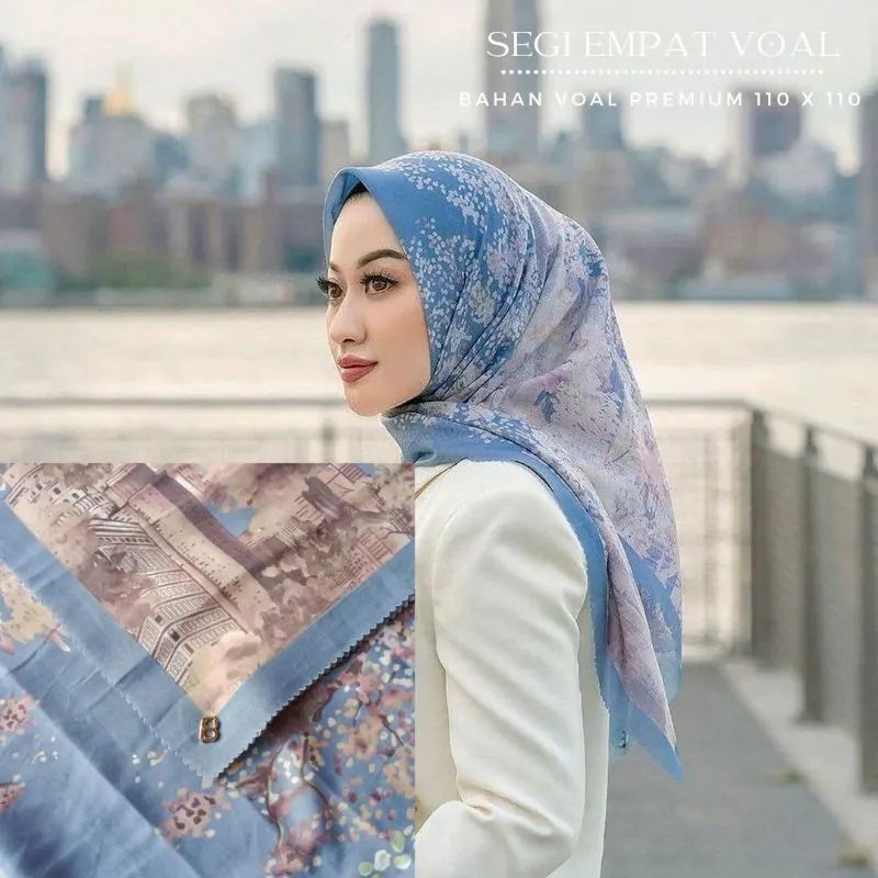 Hijab Voal Premium Buttonscarves lasercut biasa