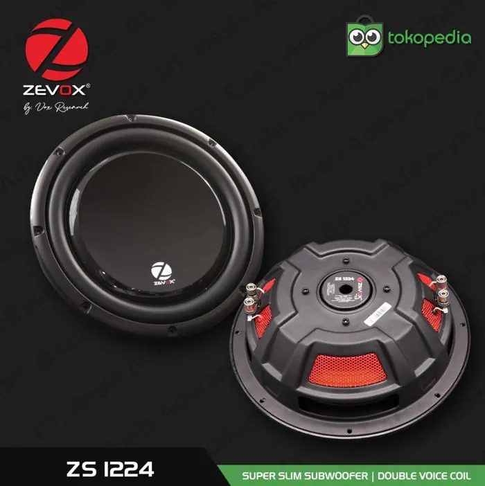 Subwoofer Mobil Super Slim Zevox ZS 1224 12" 12 Inch by Vox Research