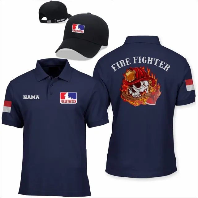 Kaos Polo Damkar Fire Figther.kaos Kerah Bahan Berkualitas