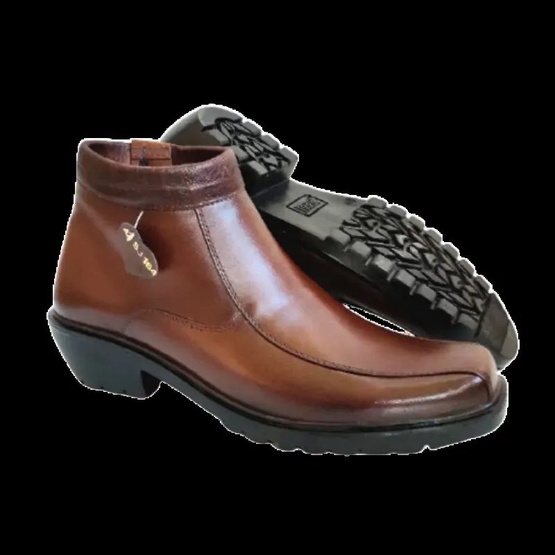 MANDIENS - Sepatu Boots Kulit Asli Medali K164 Cokelat Sol Jenggel Koboi - Sepatui Satpasm Security