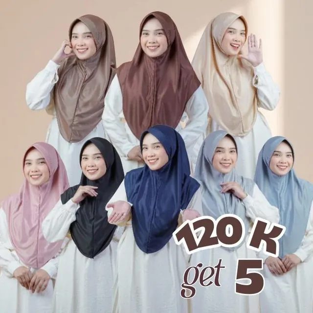 LAYA - Bergo Hamidah Menutup Dada Hijab Instan Jersey Pet Besar