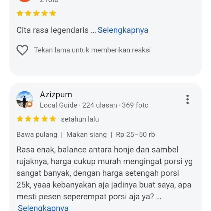 Testimoni Rujak Legendaris Kalektoran
