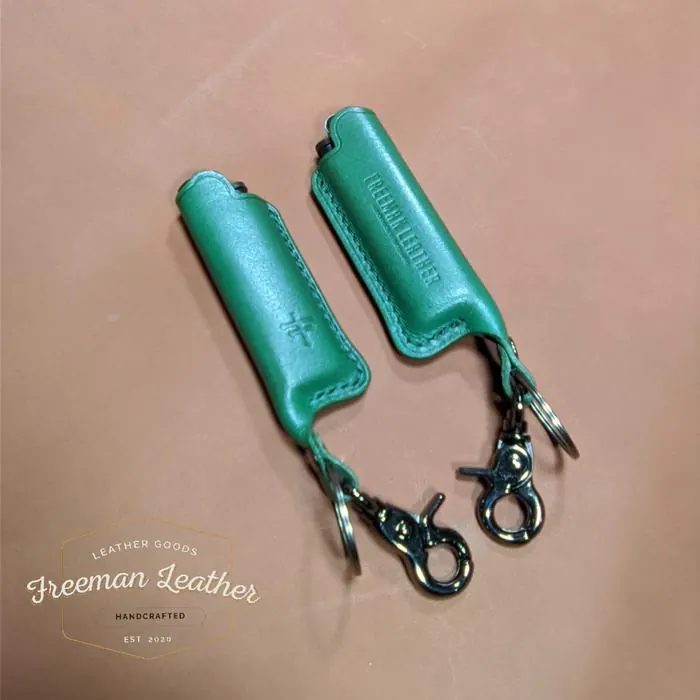 Case Cricket Leather Korek Api kulit Nabati Buffalo / Vegtan Purple