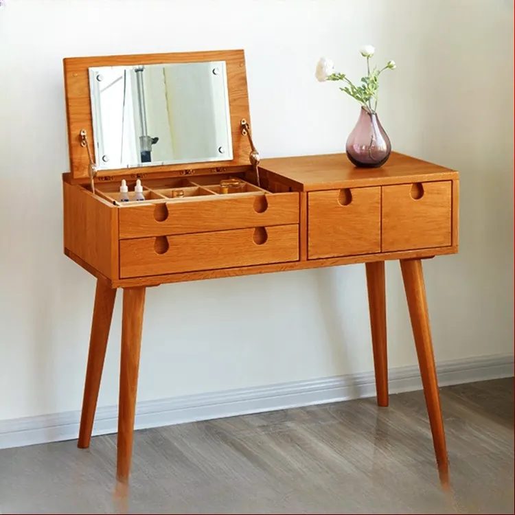 Meja Rias Minimalis Modern Kayu Mahoni Solid Furniture Jepara