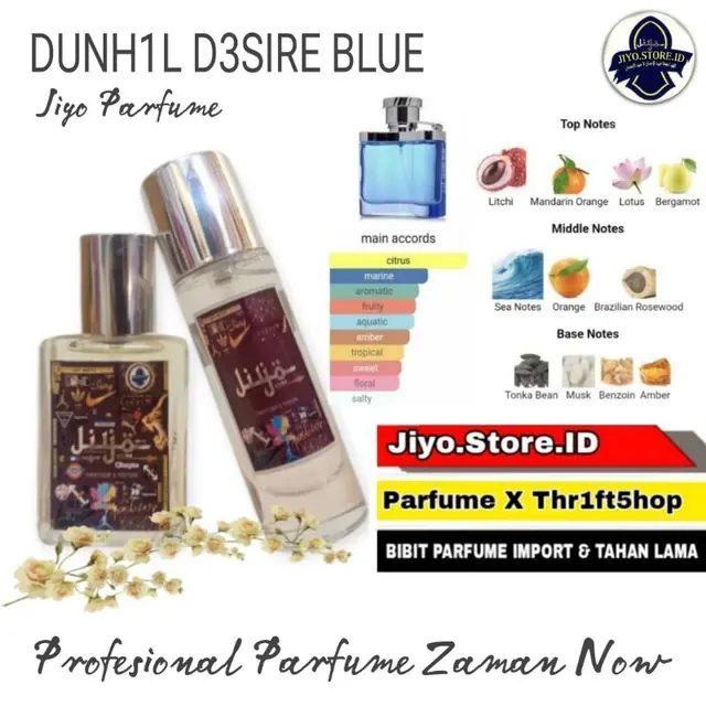 Jiyo Parfume For Men Inspired By DUNH1LL DE51RE BLUE Edp Tahan Lama FREE Tester
