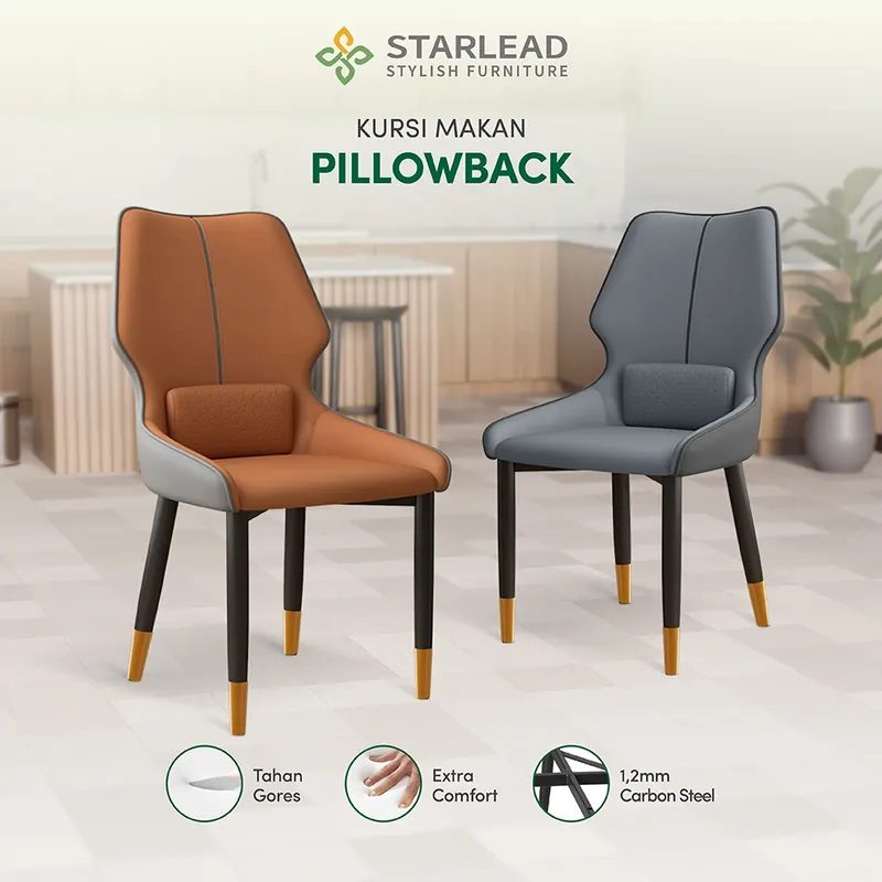 STARLEAD Kursi Makan Kulit Pillowback
