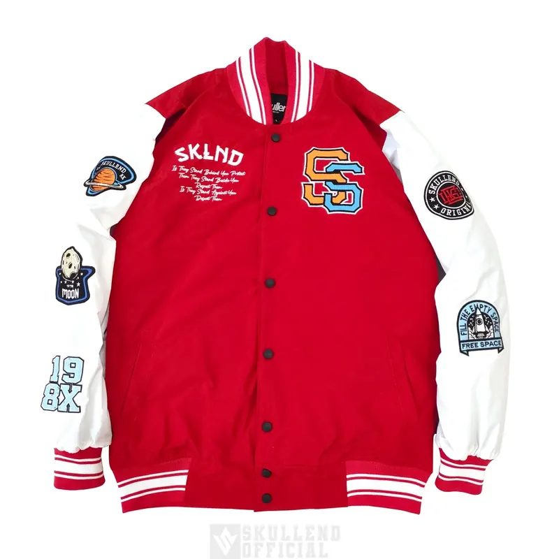 SKULLEND Jacket Baseball Varsity Pria Wanita