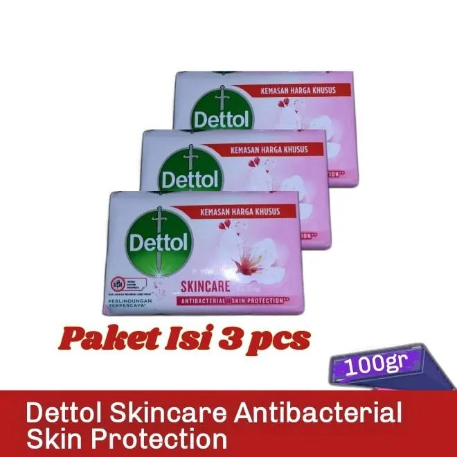 Sabun Mandi Padat Dettol Skincare Antibacterial Skin Protection 100gr
