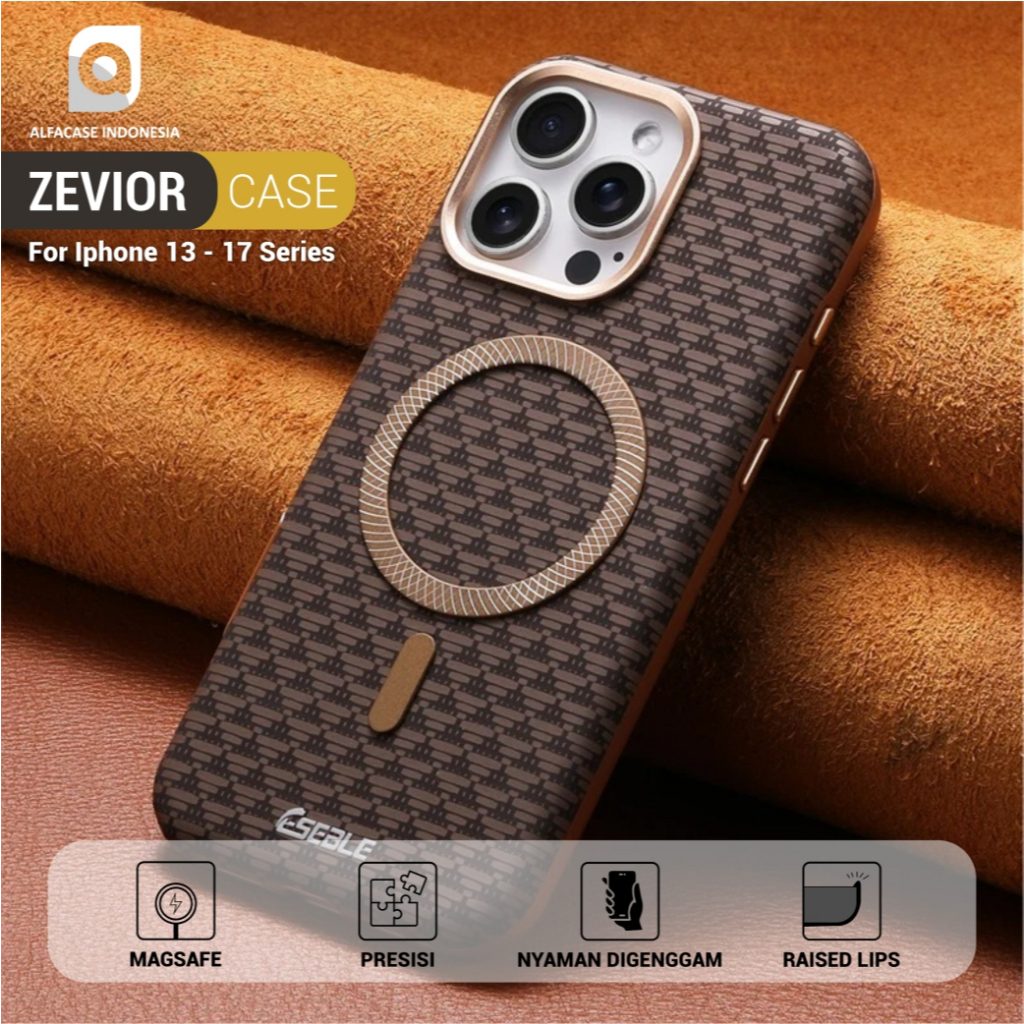 ALFACASE Case Zevior iPhone 13 14 15 16 17 Air Pro Max - Casing