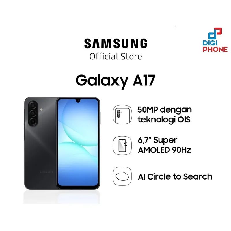 Samsung Galaxy A17 (50MP Camera OIS + Ultrawide 0.5) + (Bonus Charger Original)